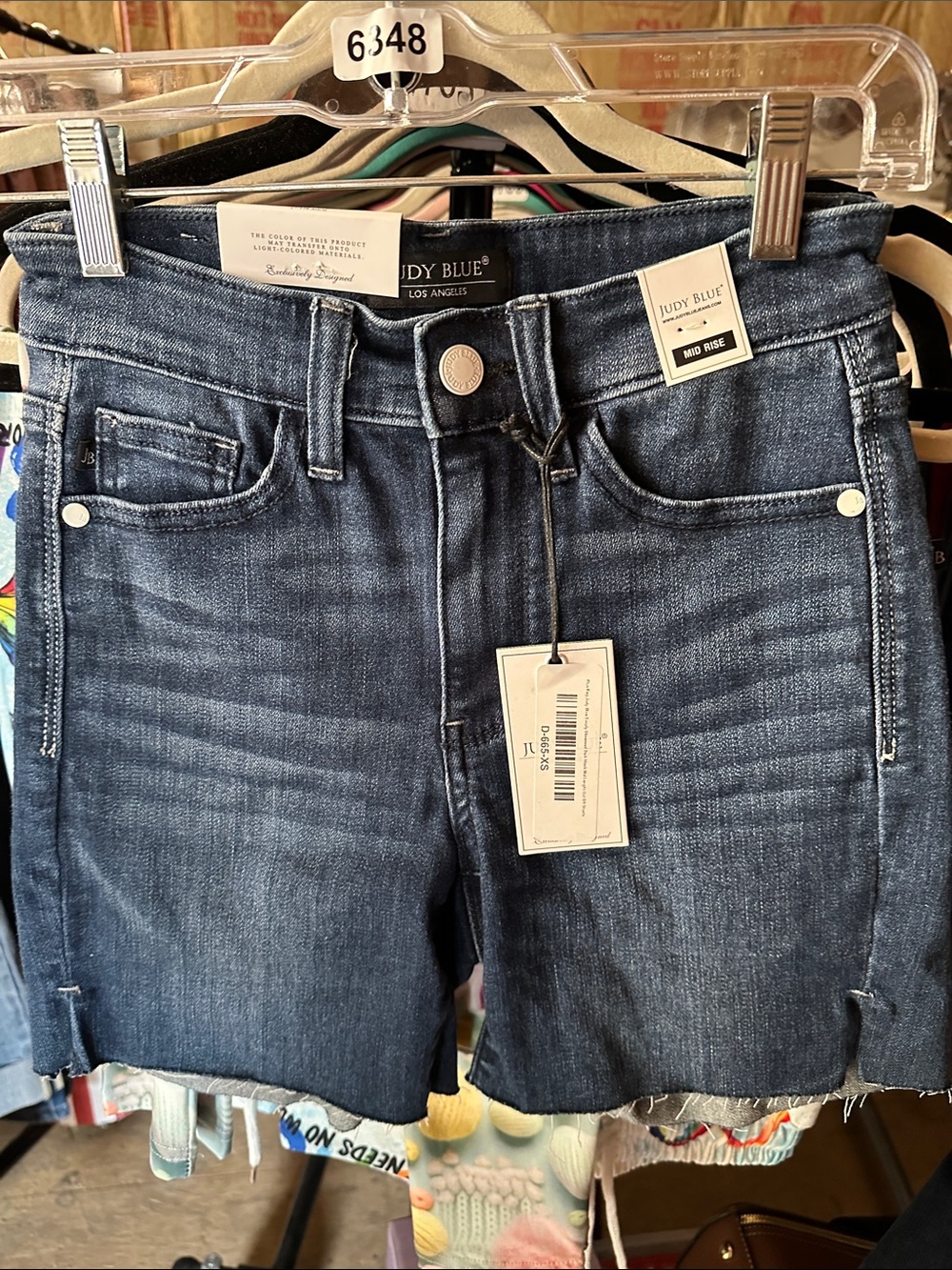 Judy Blue Mid Rise Dark Blue Denim Shorts Extra Small